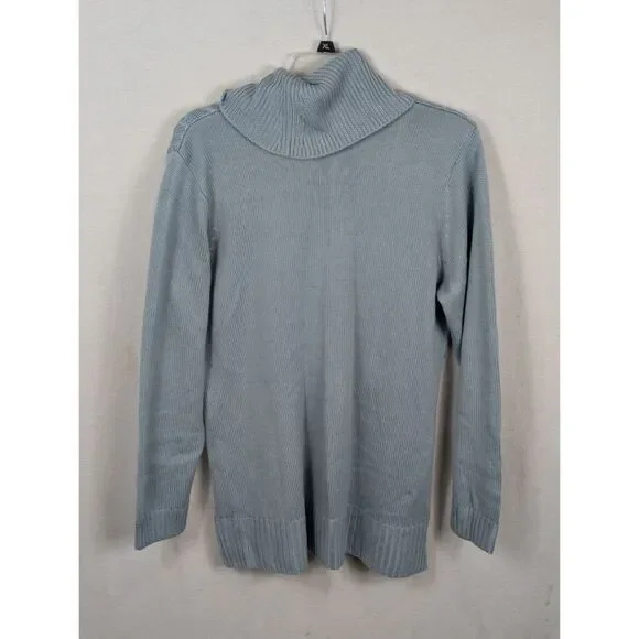 Calvin Klein Relaxed Cowl Neck Knit Sweater Blue Women's Size Large - Picture 12 of 15